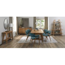 Camden Rustic Oak 6-8 Seater Table & 6 Side & 2 Arm Chairs inzure Velvet