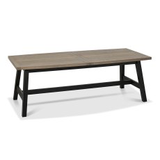 Camden Weathered Oak & Peppercorn 6-8 Seater Table & 2 Large Benches