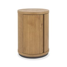 Vega Rustic Oak & Peppercorn Round Lamp Table