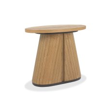 Vega Rustic Oak & Peppercorn Oval Lamp Table