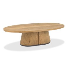 Vega Rustic Oak & Peppercorn Oval Coffee Table