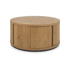 Vega Rustic Oak & Peppercorn Round Coffee Table