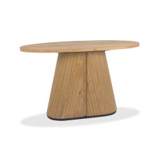 Vega Rustic Oak & Peppercorn Oval Console Table