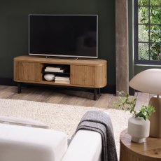 Vega Rustic Oak & Peppercorn Entertainment Unit