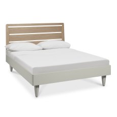 Larsen Scandi Oak & Soft Grey Slatted King Bed Frame 150cm