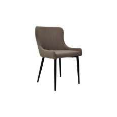Rubens - Mocha Beige Boucle Fabric Chair with Black Legs (Pair)