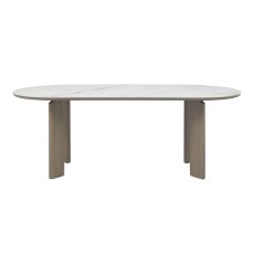 Duo Grey Oiled Oak 6 Seater Table with Monte Blanco Sintered Stone Top