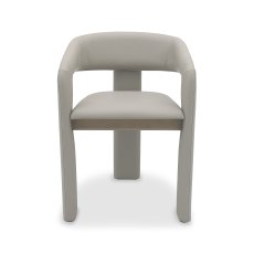Duo Grey Oiled Oak Upholstered Chair - Grey Bonded Leather (Single)
