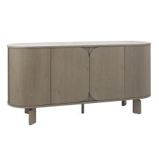 Duo Grey Oiled Oak Wide Sideboard with Monte Blanco Sintered Stone Top