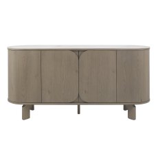 Duo Grey Oiled Oak Wide Sideboard with Monte Blanco Sintered Stone Top