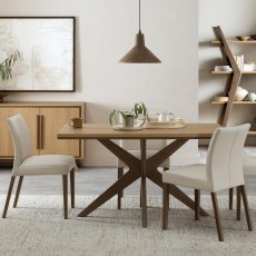 Kristen Oak & Light Weathered Oak 4 Seater Table
