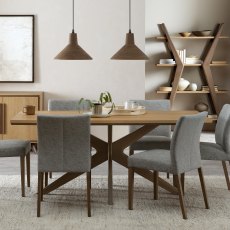 Kristen Oak & Light Weathered Oak 6 Seater Table
