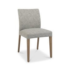 Kristen Oak & Light Weathered Oak Upholstered Chair - Grey Fabric (Pair)