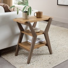 Kristen Oak & Light Weathered Oak Side Table