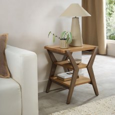 Kristen Oak & Light Weathered Oak Lamp Table
