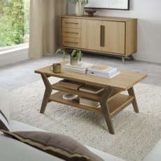 Kristen Oak & Light Weathered Oak Coffee Table
