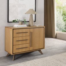 Kristen Oak & Light Weathered Oak Narrow Sideboard