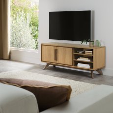 Kristen Oak & Light Weathered Oak Entertainment Unit