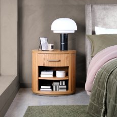 Vega Knotty Oak & Weathered Oak 1 Drawer Nightstand