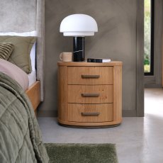 Vega Knotty Oak & Weathered Oak 3 Drawer Nightstand
