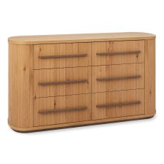Vega Knotty Oak & Weathered Oak 6 Drawer Chest