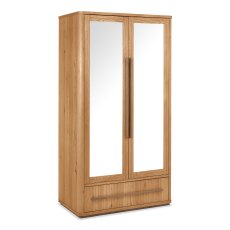 Vega Knotty Oak & Weathered Oak Double Wardrobe