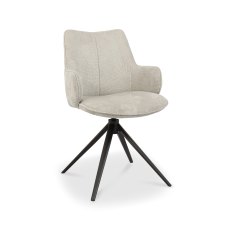 Rowan - 360° Self Returning Swivel Chair in a Beige Fabric with Black Legs (Single)
