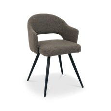 Sterling - Brown Boucle Fabric Chair with Black Legs (Pair)