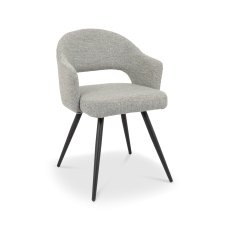 Sterling - Grey Boucle Fabric Chair with Black Legs (Pair)