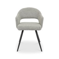 Sterling - Grey Boucle Fabric Chair with Black Legs (Pair)