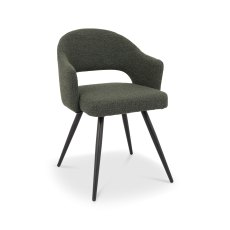 Sterling - Green Boucle Fabric Chair with Black Legs (Pair)