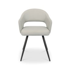 Sterling - Light Grey Faux Leather Chair with Black Legs (Pair)