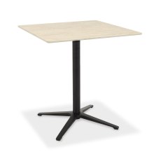 Baxter Beige Sintered Stone Square Bistro Table with Black Base
