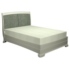 Alora Blue Grey Pearl Velvet Fabric King Bed Frame 150cm