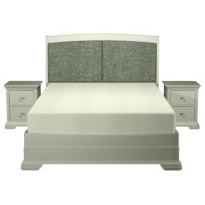 Alora Blue Grey Pearl Velvet Fabric Super King Bed Frame 180cm