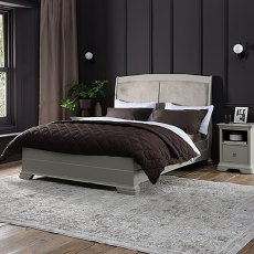 Alora Blue Grey Pearl Velvet Fabric Super King Bed Frame 180cm