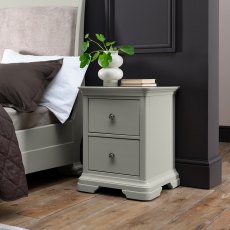 Alora Blue Grey 2 Drawer Bedside Table