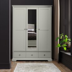 Alora Blue Grey Triple Wardrobe