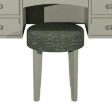 Alora Blue Grey Stool - Infinity Pearl Velvet Fabric