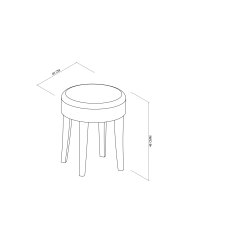 Alora Blue Grey Stool - Infinity Pearl Velvet Fabric