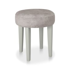 Alora Blue Grey Stool - Infinity Pearl Velvet Fabric