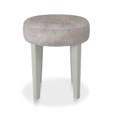 Alora Blue Grey Stool - Infinity Pearl Velvet Fabric