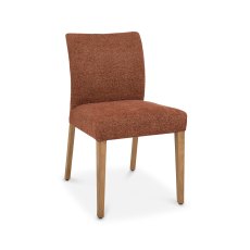 Delta Rustic Oak Upholstered Chair - Auburn Fabric (Pair)