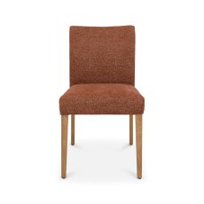Delta Rustic Oak Upholstered Chair - Auburn Fabric (Pair)