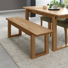 Delta Rustic Oak Dining Bench
