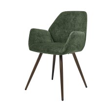 Zoran Green Chenille Fabric Dining Chair with Bronze Legs (Pair)