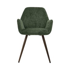 Zoran Green Chenille Fabric Dining Chair with Bronze Legs (Pair)