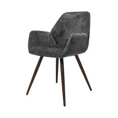 Zoran Grey Chenille Fabric Dining Chair with Bronze Legs (Pair)
