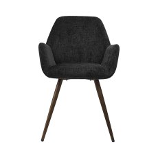 Zoran Dark Grey Chenille Fabric Dining Chair with Bronze Legs (Pair)