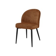 Cleo Rust Chenille Fabric Dining Chair with Black Legs (Pair)